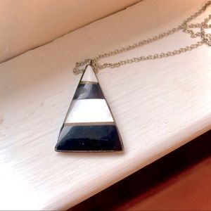 Pyramid Necklace Black White